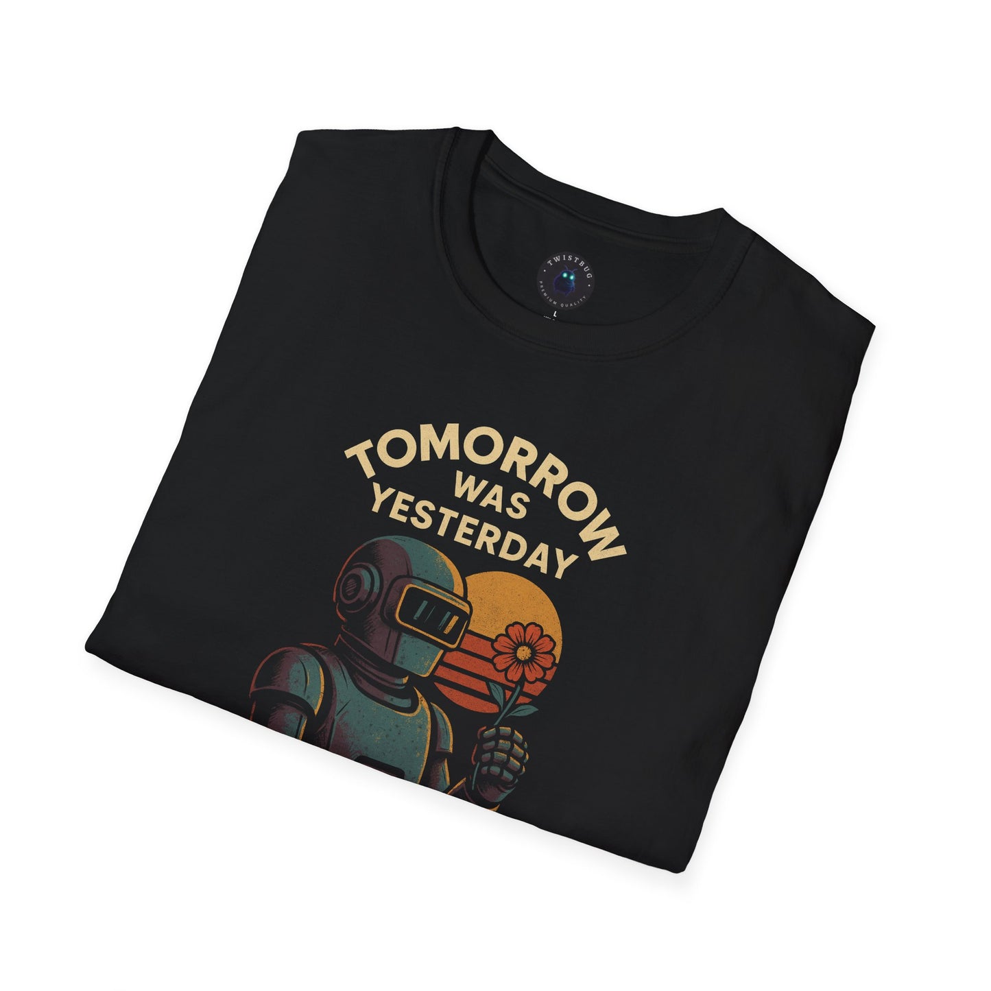 Tomorrow Was Yesterday Retro Robot Graphic Tee | Futuristic Vintage Aesthetic T-Shirt