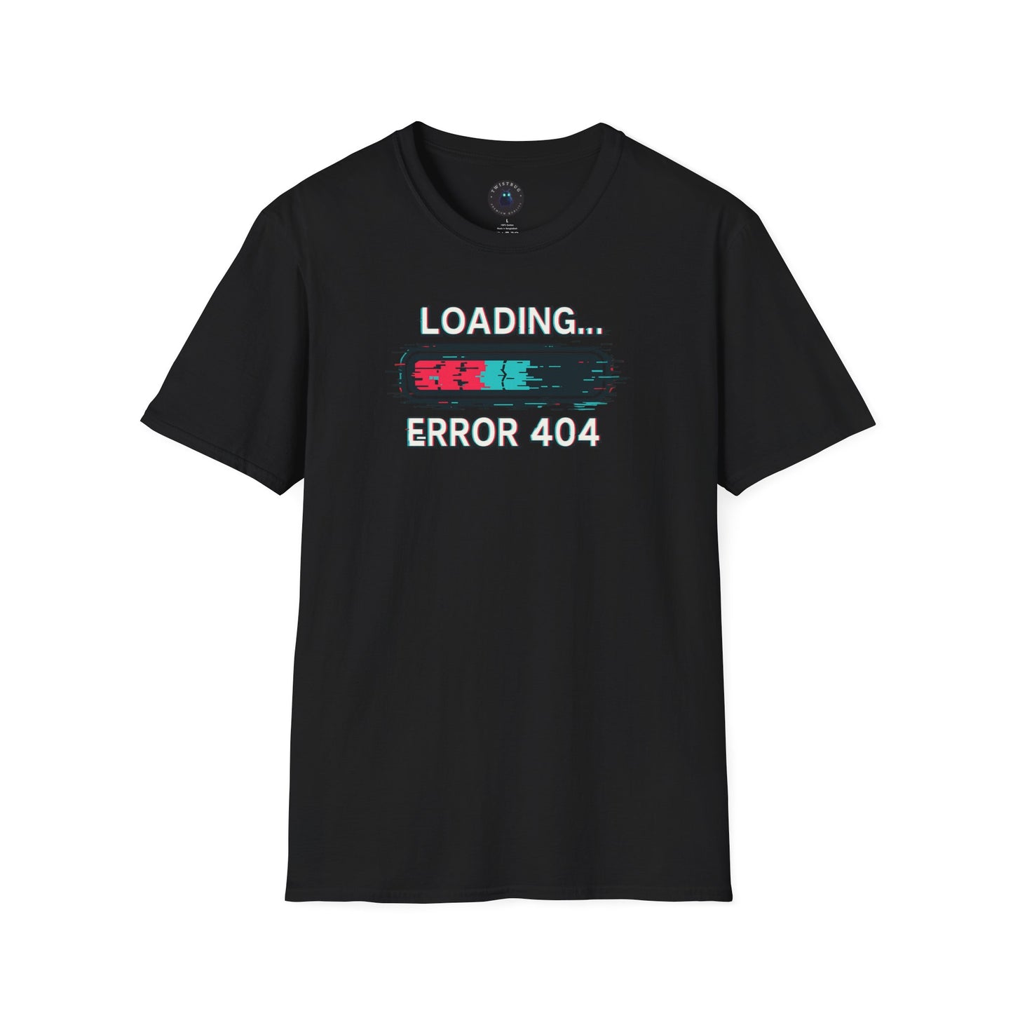 Loading… Error 404 T-Shirt – Glitch Progress Bar Meme Tee