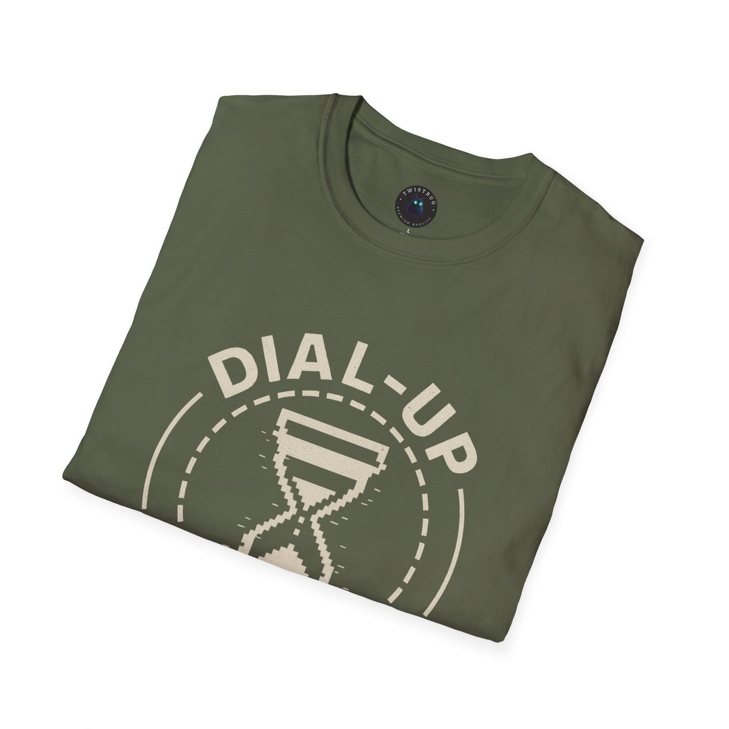 Dial-Up Survivor T-Shirt — Pixel Hourglass Retro Tech Tee