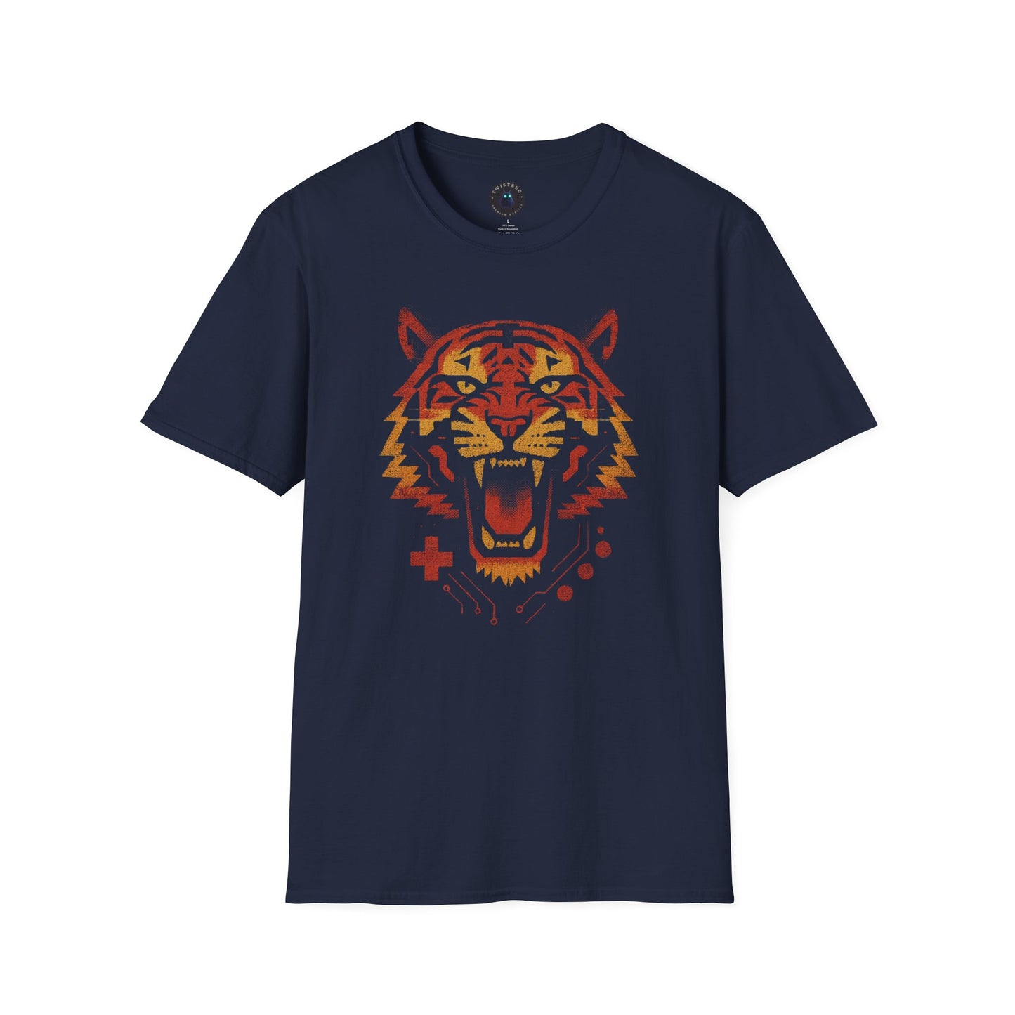 Cyber Tiger T-Shirt – Retro Tech Circuit Jungle Tee