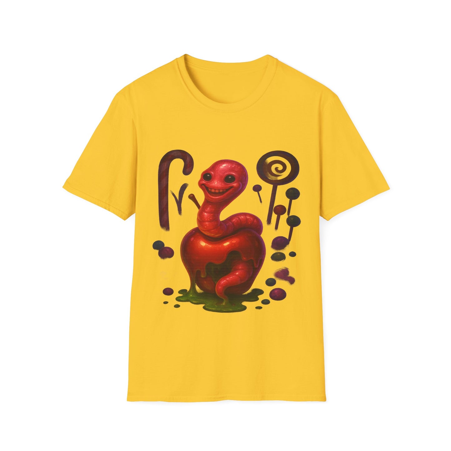 Whimsical Candy Monster Unisex Softstyle T-Shirt - Fun Graphic Tee Adults