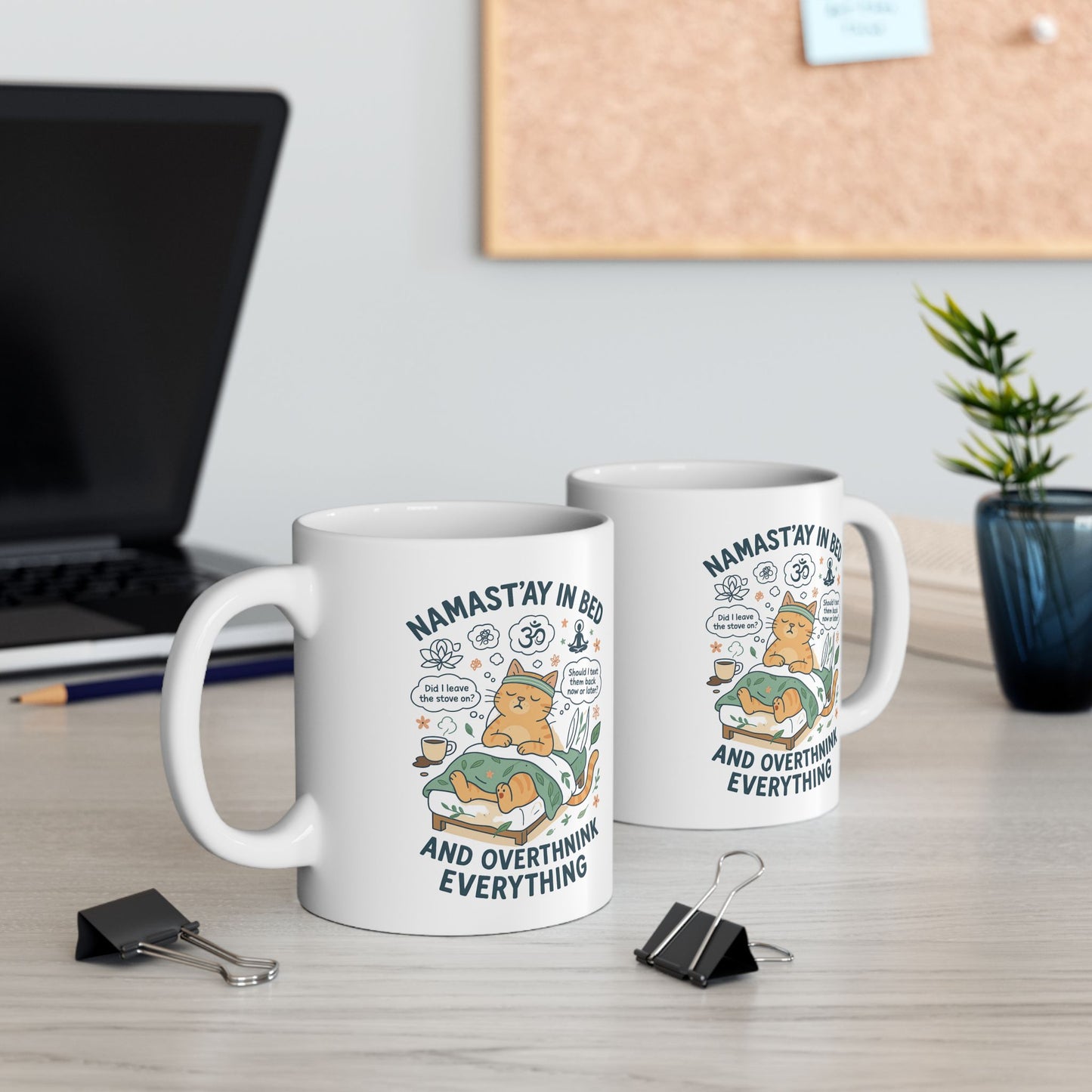 Namaste Ceramic Mug - 11oz & 15oz | Motivational Coffee Cup for Mindfulness Lovers