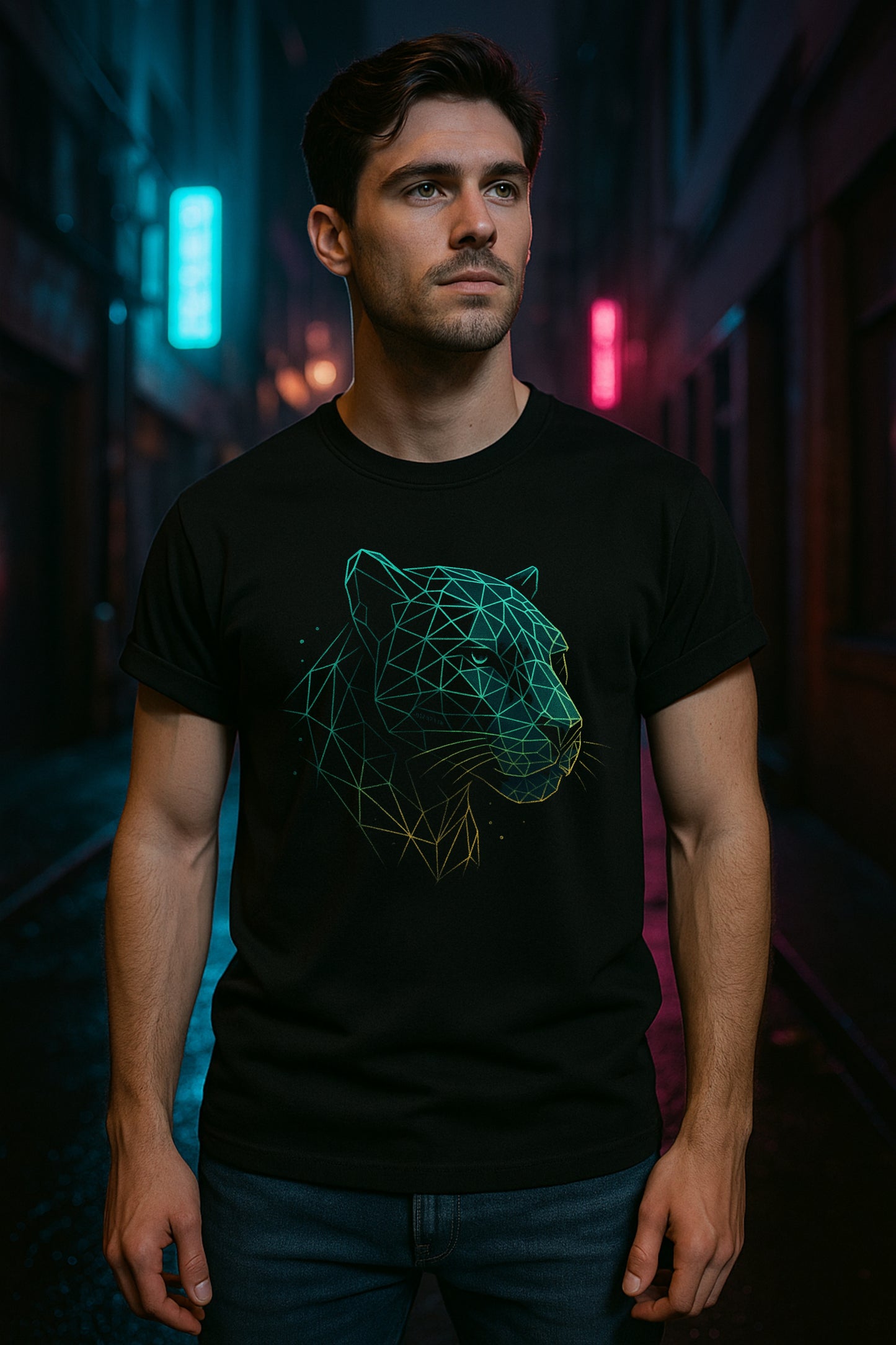 Neon Panther Tee — Cyber Jungle Streetwear