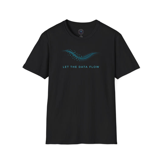 Let The Data Flow – Minimal Binary Wave Tech T-Shirt