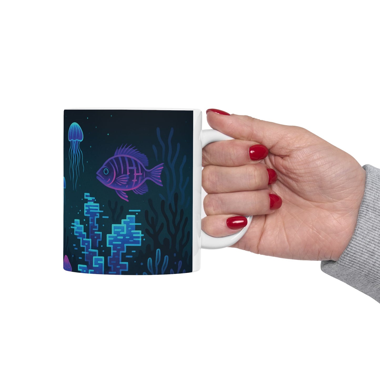 Colorful Jellyfish Ceramic Mug - 11oz & 15oz Ocean Vibe Drinkware