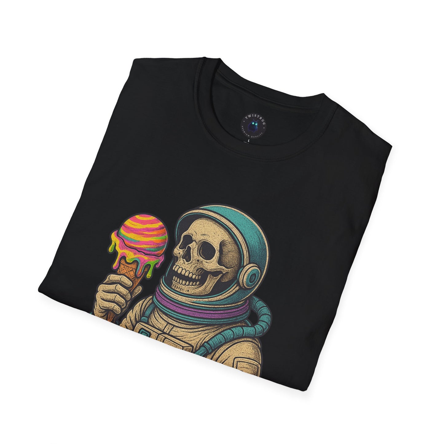 Astronaut Skull Ice Cream T-Shirt | Cosmic Humor Graphic Tee