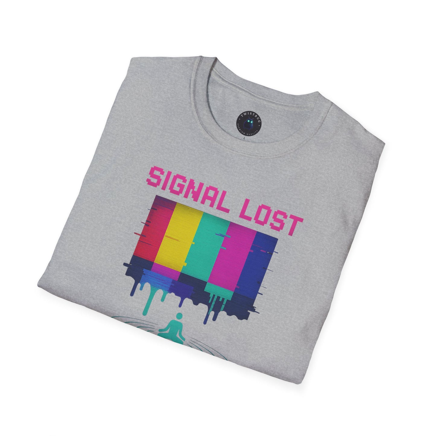 Signal Lost Find Yourself – Retro Glitch Meditation T-Shirt