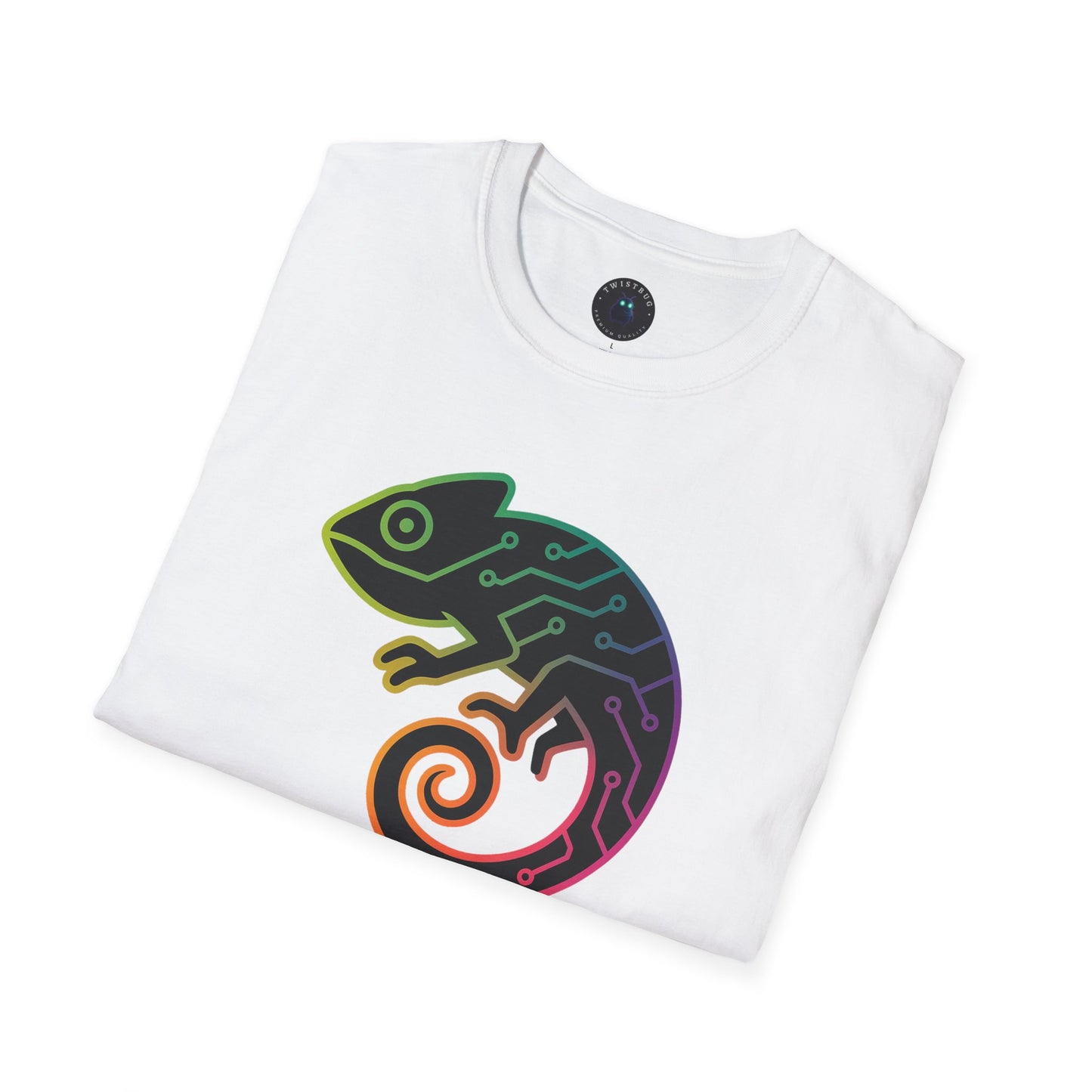 Circuit Chameleon T-Shirt | Neon Tech Nature Graphic Tee
