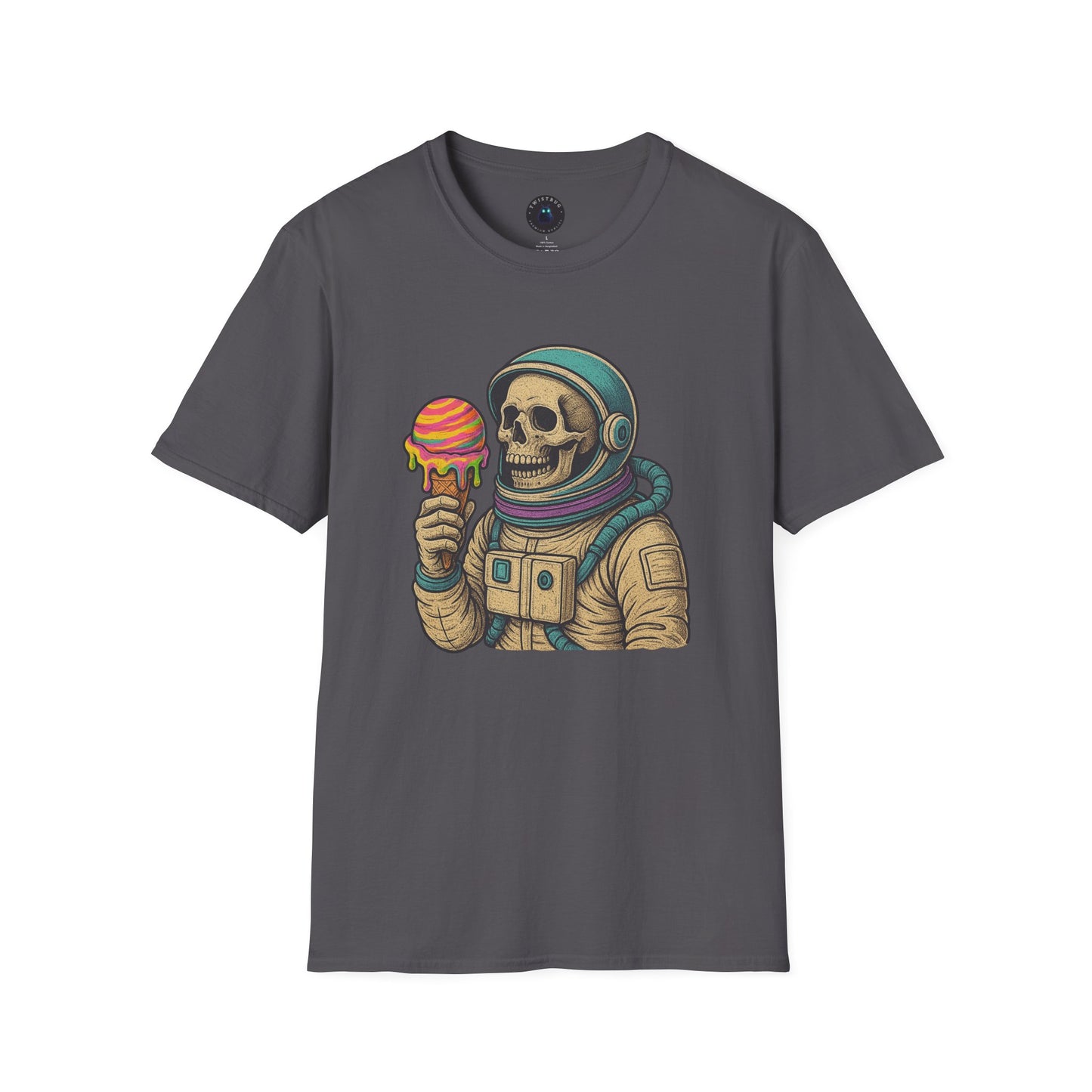 Astronaut Skull Ice Cream T-Shirt | Cosmic Humor Graphic Tee