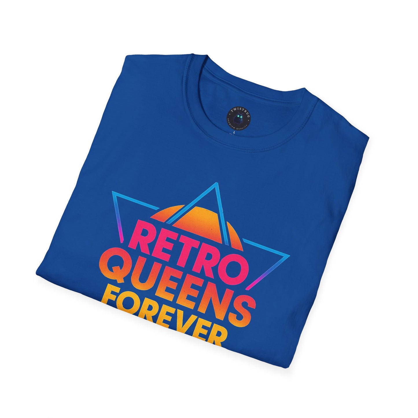 Retro Queens Forever T-Shirt – 80s Neon Triangle Badge Tee