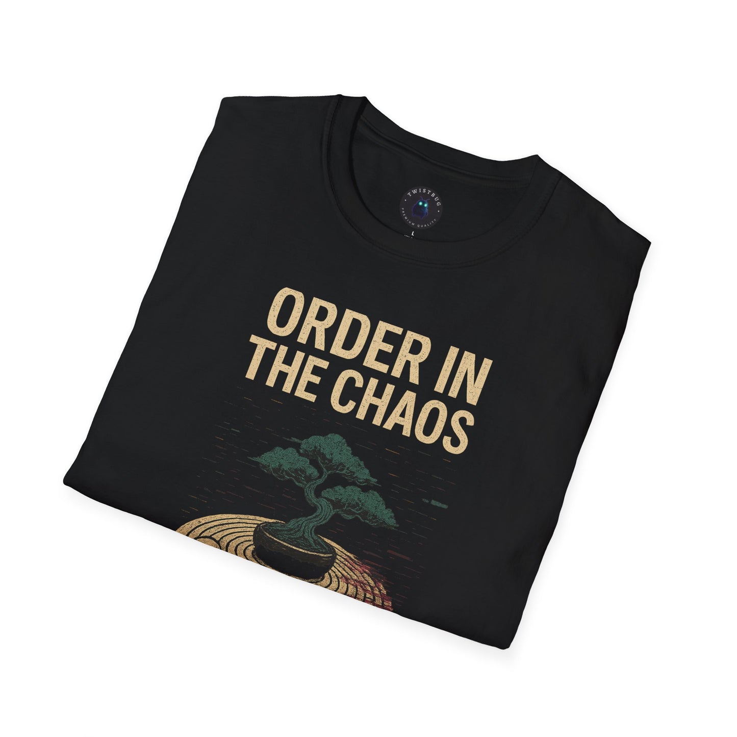 Order in the Chaos T-Shirt – Bonsai Zen Glitch Retro Tee