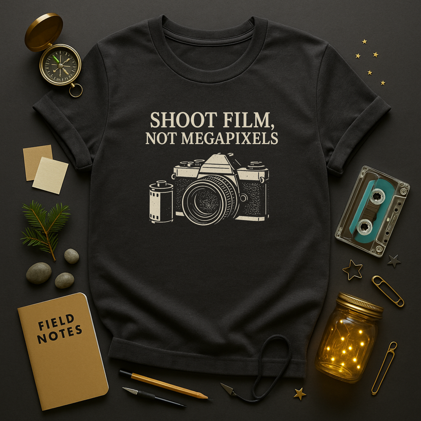 Retro photography shirt with Shoot Film typography