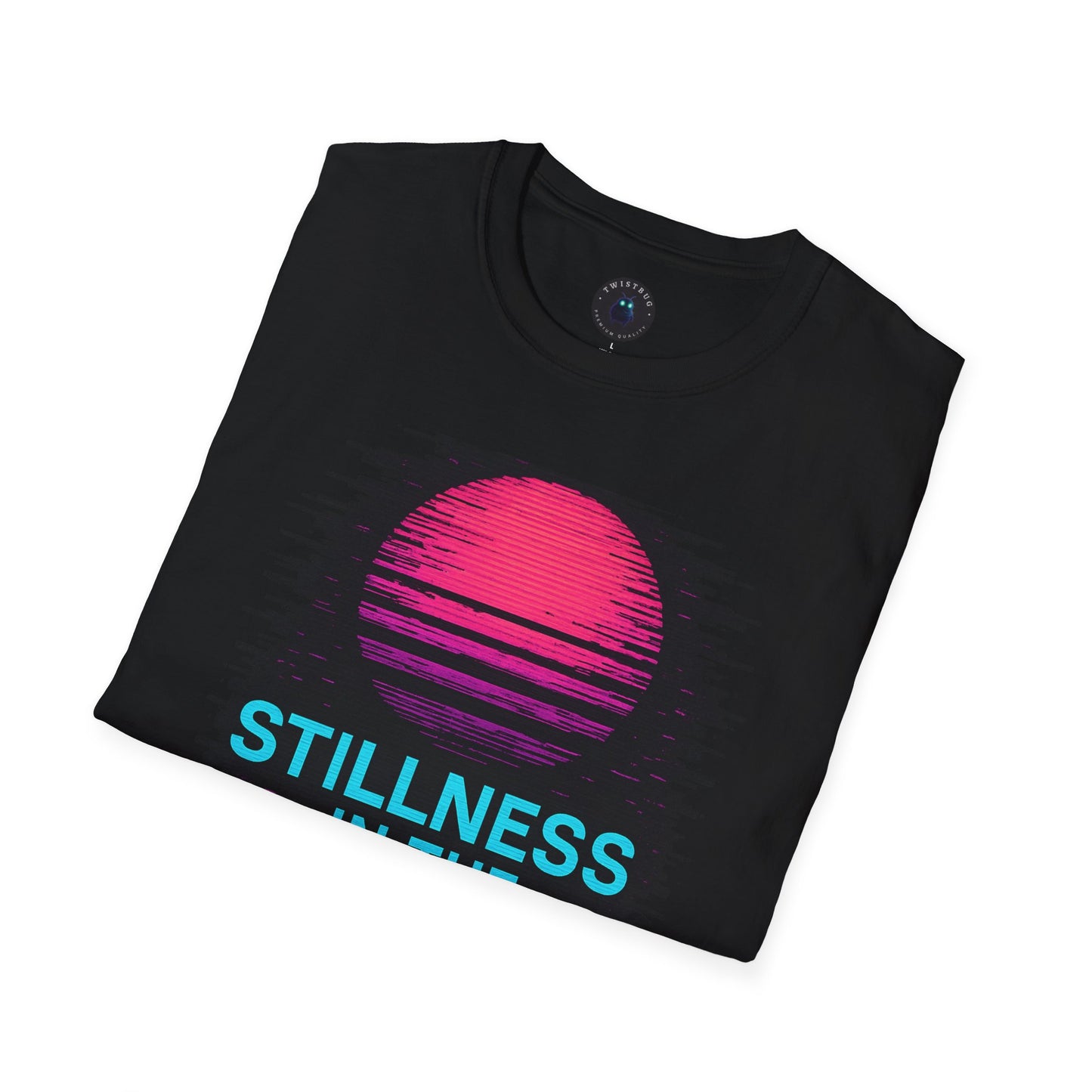 Stillness in the Static T-Shirt – Neon Glitch Sun Tee