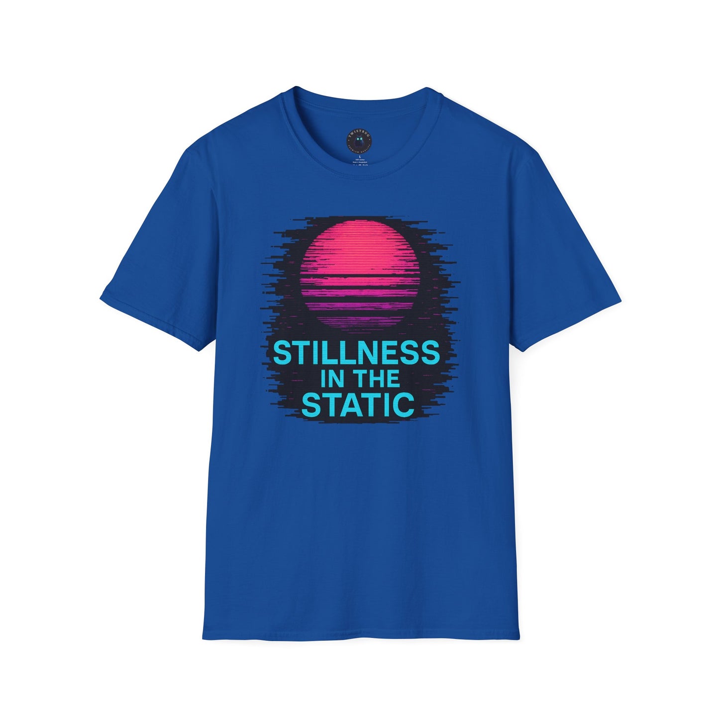 Stillness in the Static T-Shirt – Neon Glitch Sun Tee