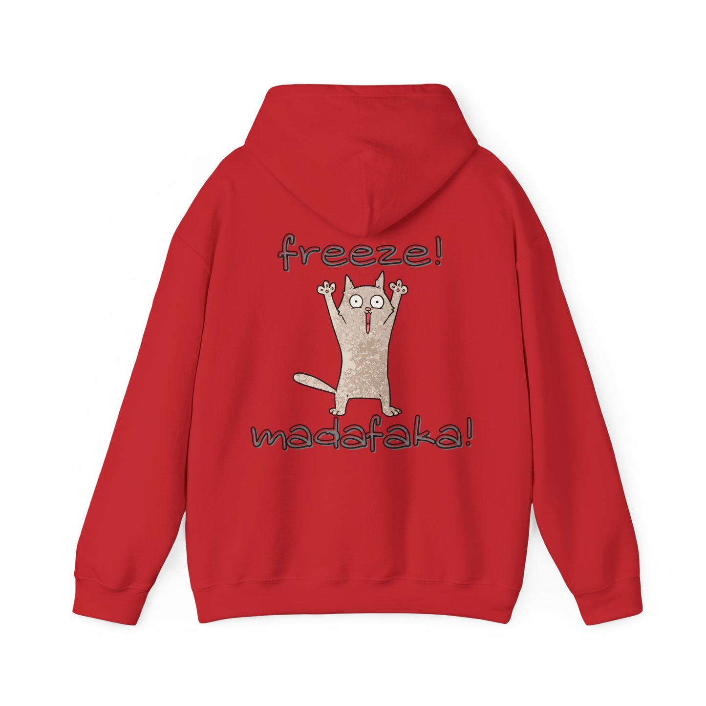 Unisex Hooded Sweatshirt - Funny Cat 'PEW PEW!' & 'FREEZE!' Design