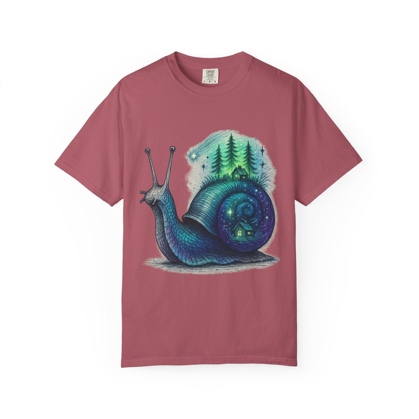 Cosmic Snail Retreat T-Shirt – Surreal Cottagecore Galaxy Tee | Twistbug