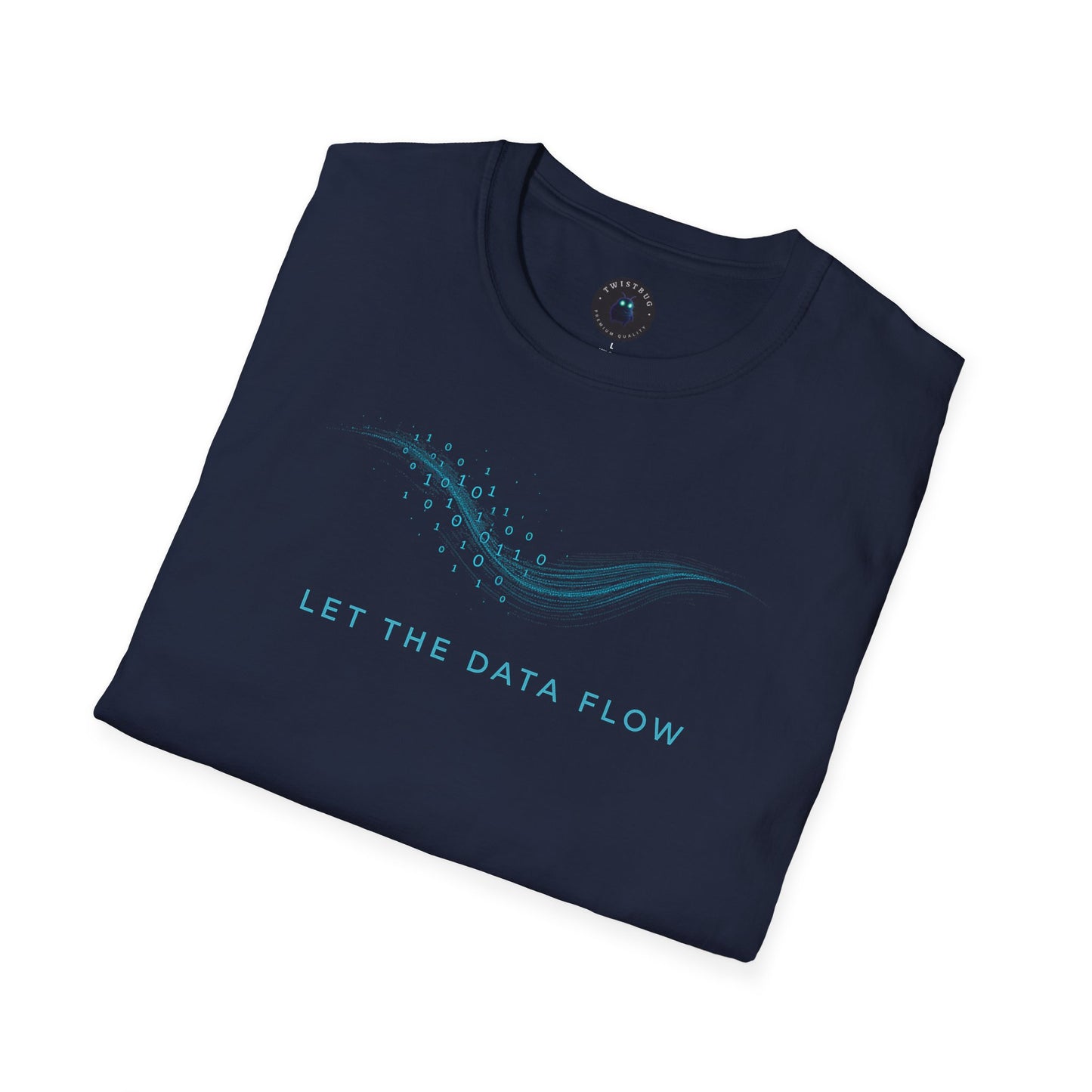 Let The Data Flow – Minimal Binary Wave Tech T-Shirt
