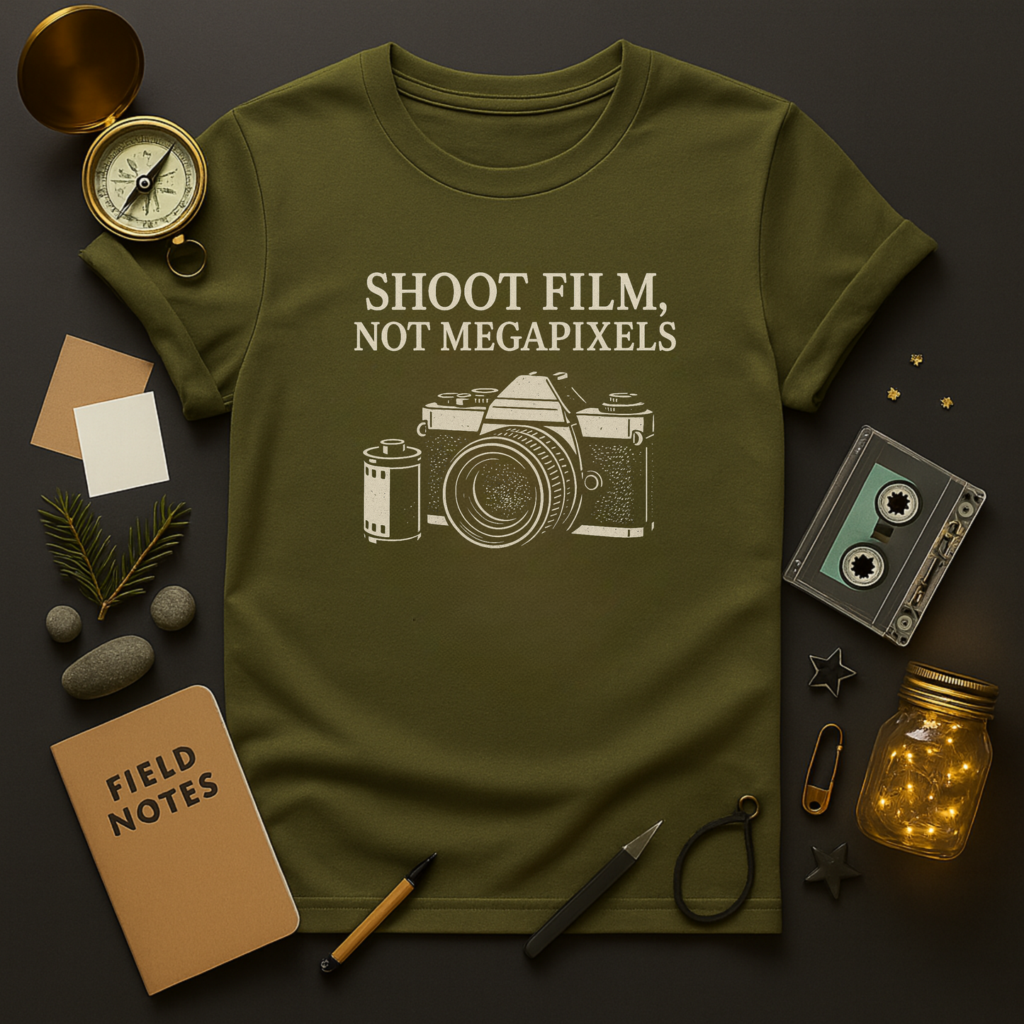 Retro photography shirt with Shoot Film typography