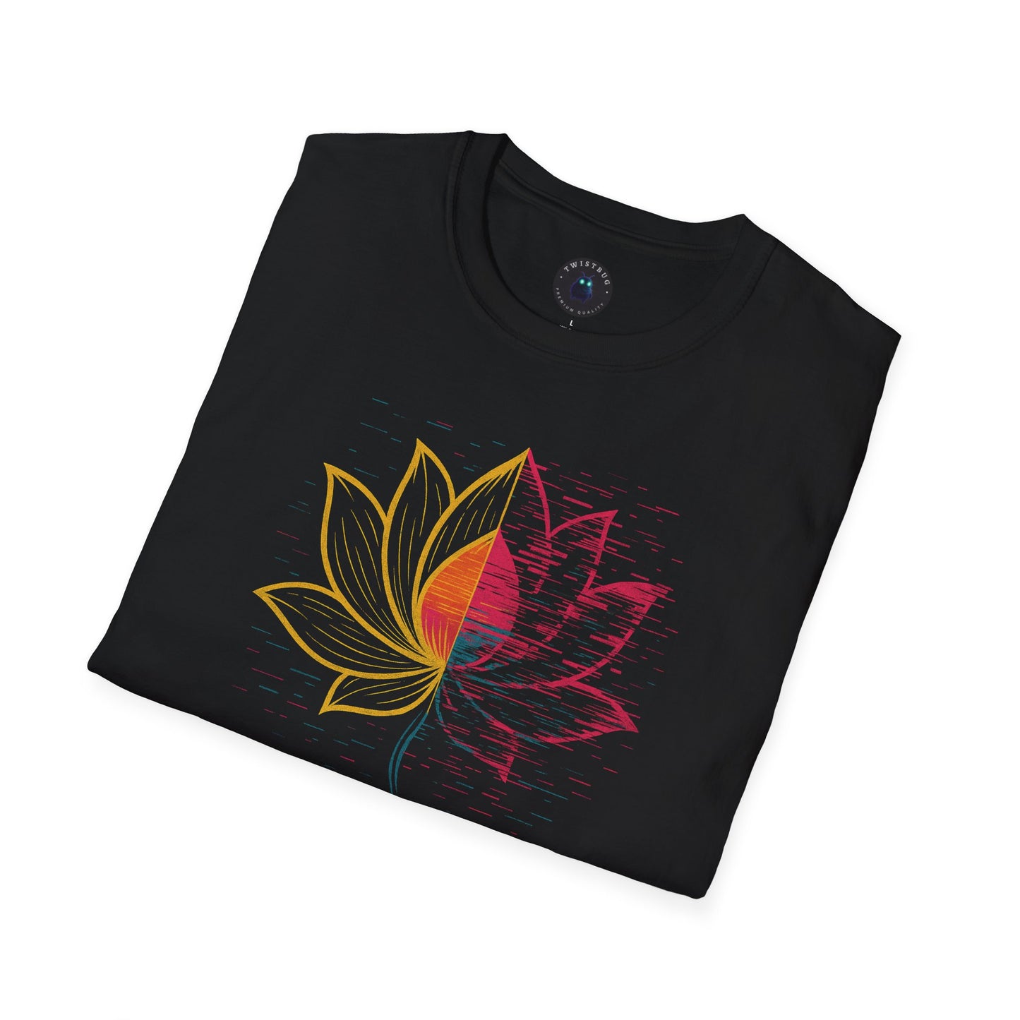 Beauty in Error T-Shirt – Glitch Lotus Mindfulness Tee