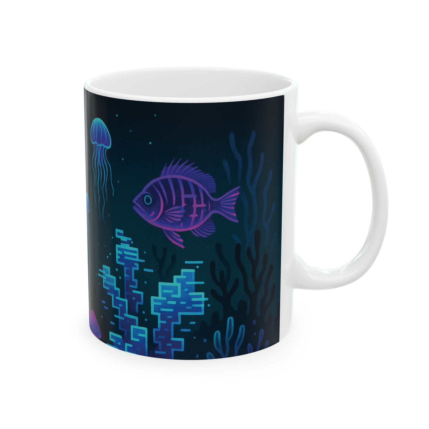 Colorful Jellyfish Ceramic Mug - 11oz & 15oz Ocean Vibe Drinkware