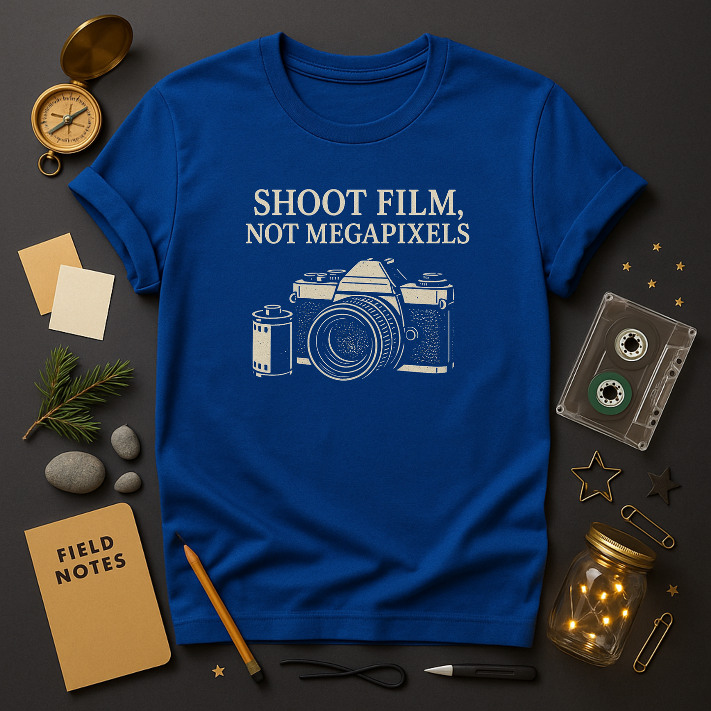 Retro photography shirt with Shoot Film typography
