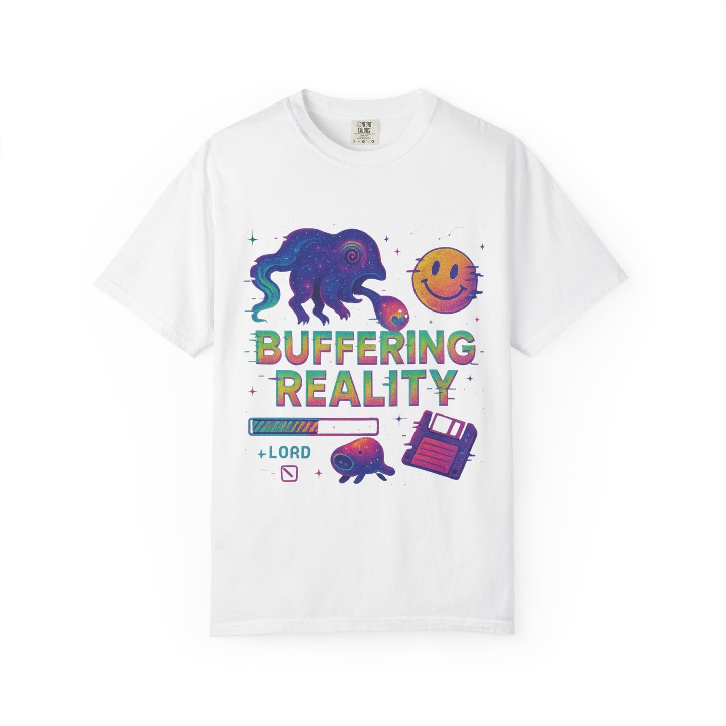 Buffering Reality T-Shirt – Trippy Cosmic Glitchcore Tee | Twistbug