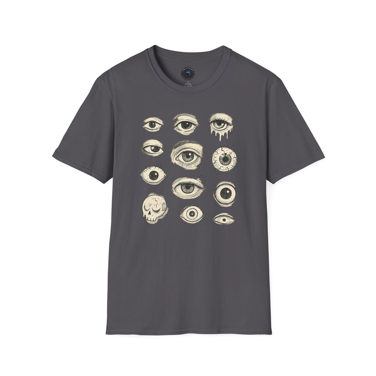 All Eyes Graphic T-Shirt – Surreal Horror Eyeball Sketch Tee