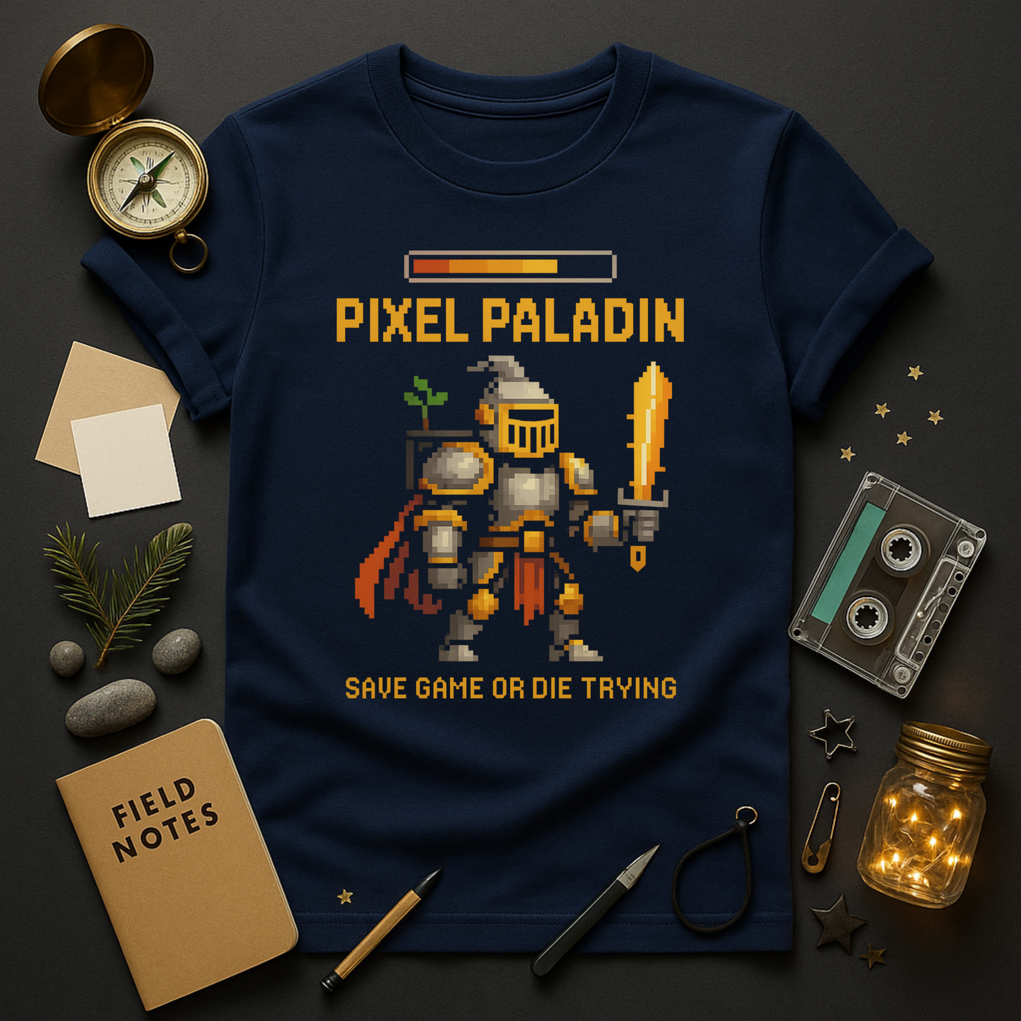 arcade, controller, level-up, fantasy, indie-game, nerd-core, unisex, black-tee