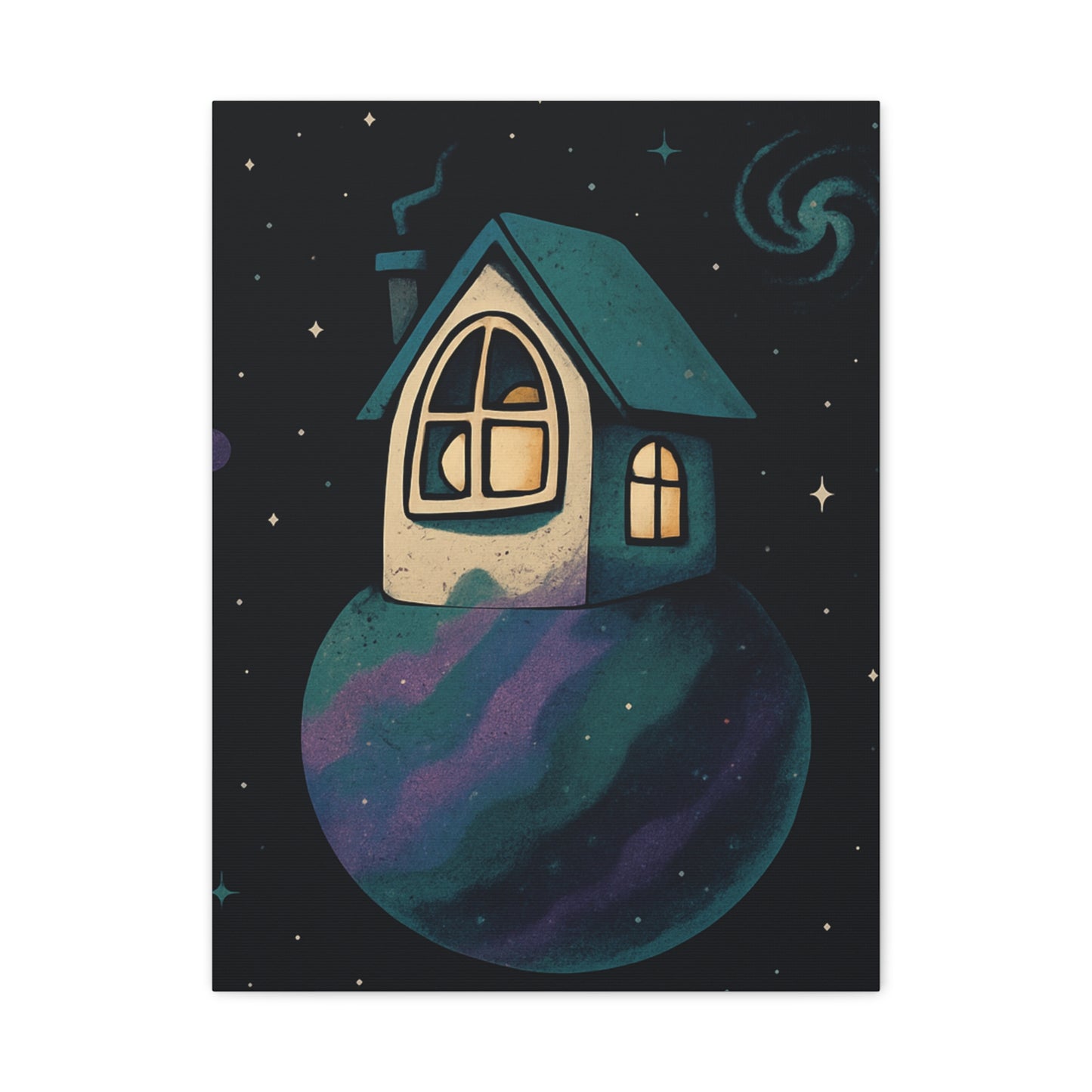 Whimsical Home Canvas Art - Starry Night Wall Decor