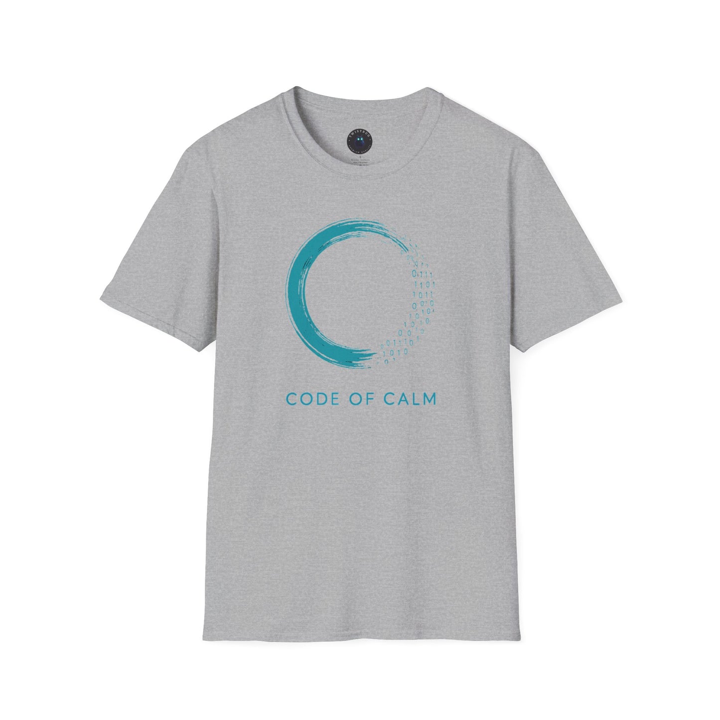 Code of Calm Tee – Zen Enso for Coders, Binary Mindfulness Shirt