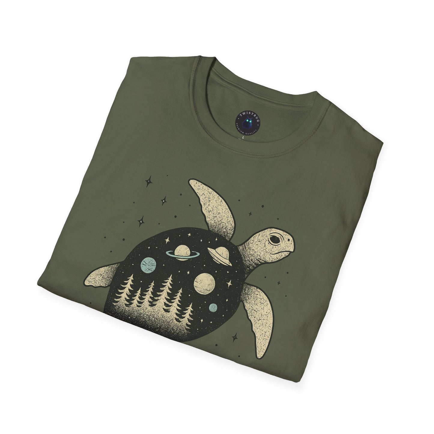 Cosmic Turtle T-Shirt – Forest & Planets Inside Shell Tee