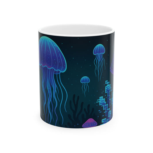 Colorful Jellyfish Ceramic Mug - 11oz & 15oz Ocean Vibe Drinkware