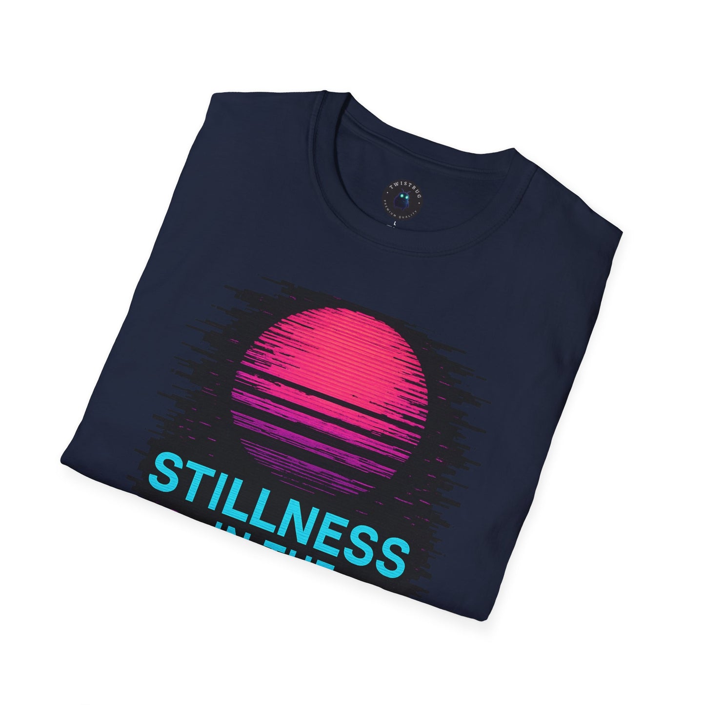 Stillness in the Static T-Shirt – Neon Glitch Sun Tee