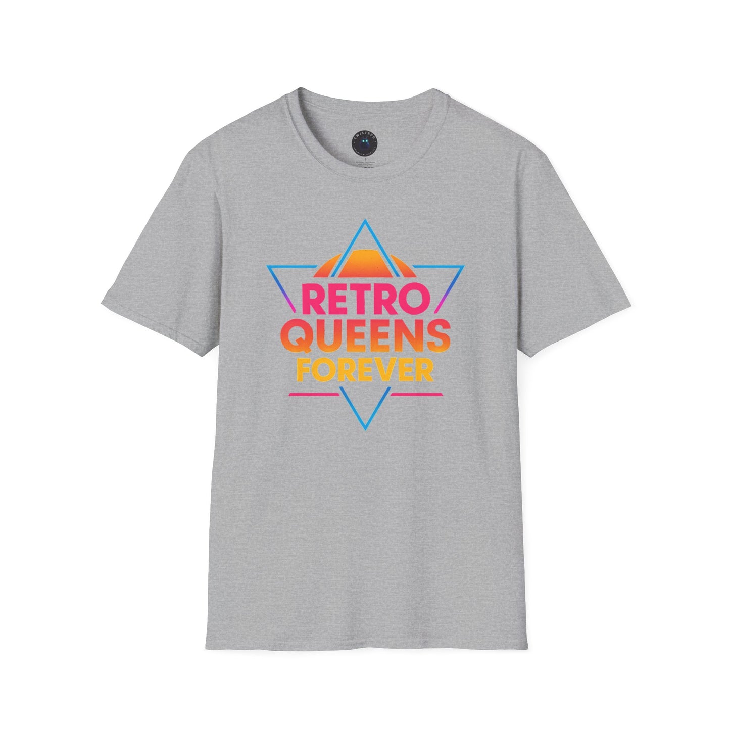 Retro Queens Forever T-Shirt – 80s Neon Triangle Badge Tee