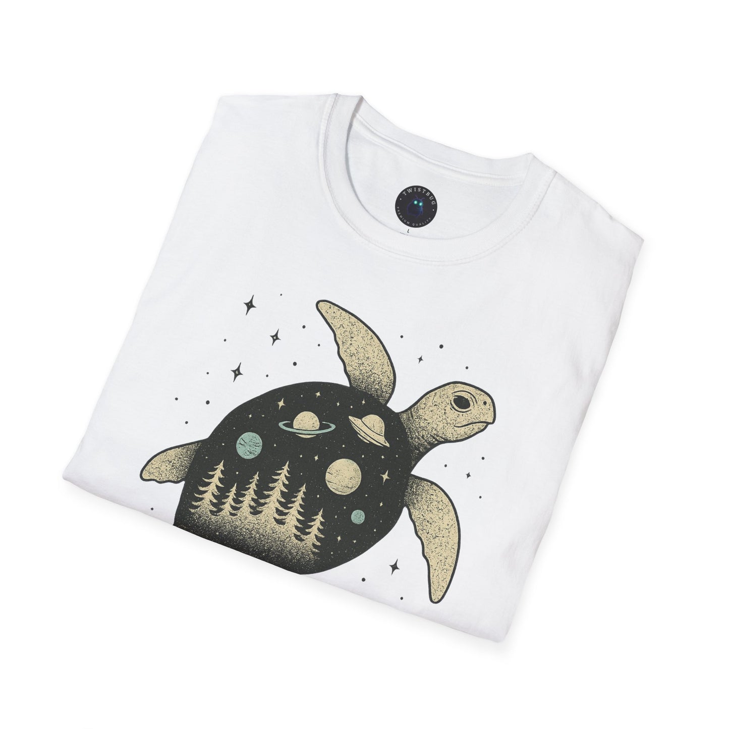 Cosmic Turtle T-Shirt – Forest & Planets Inside Shell Tee