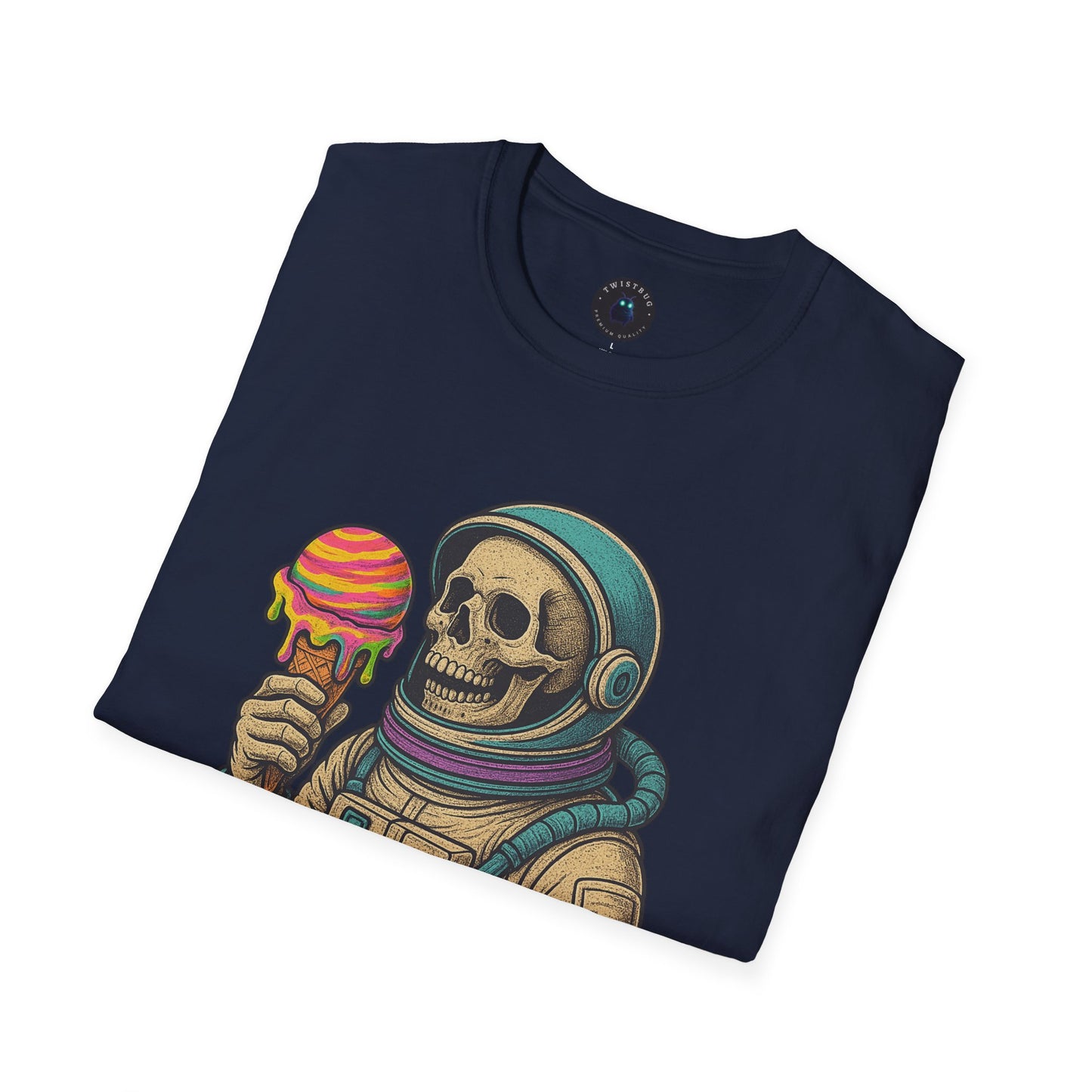 Astronaut Skull Ice Cream T-Shirt | Cosmic Humor Graphic Tee