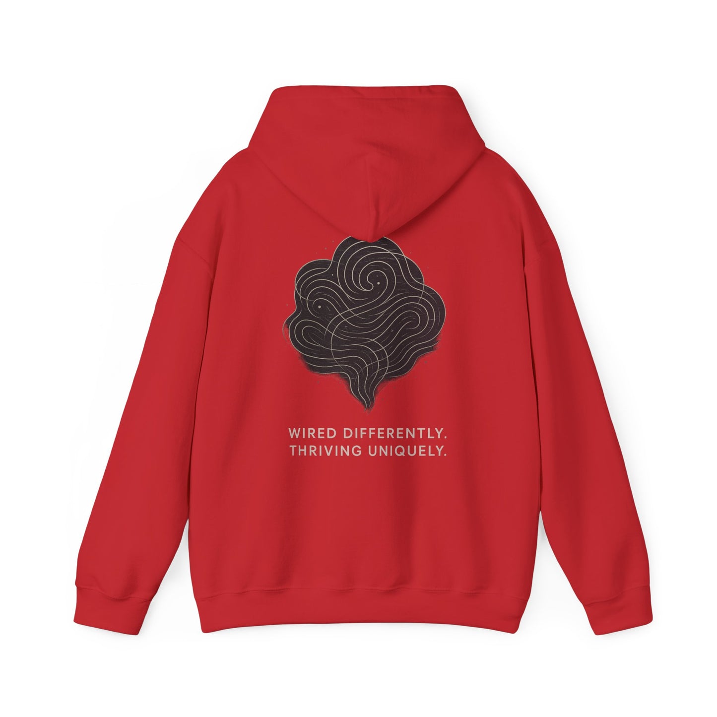 Neurodivergent Minimalist Hoodie – “Wired Differently” Soft-Line Brain Design