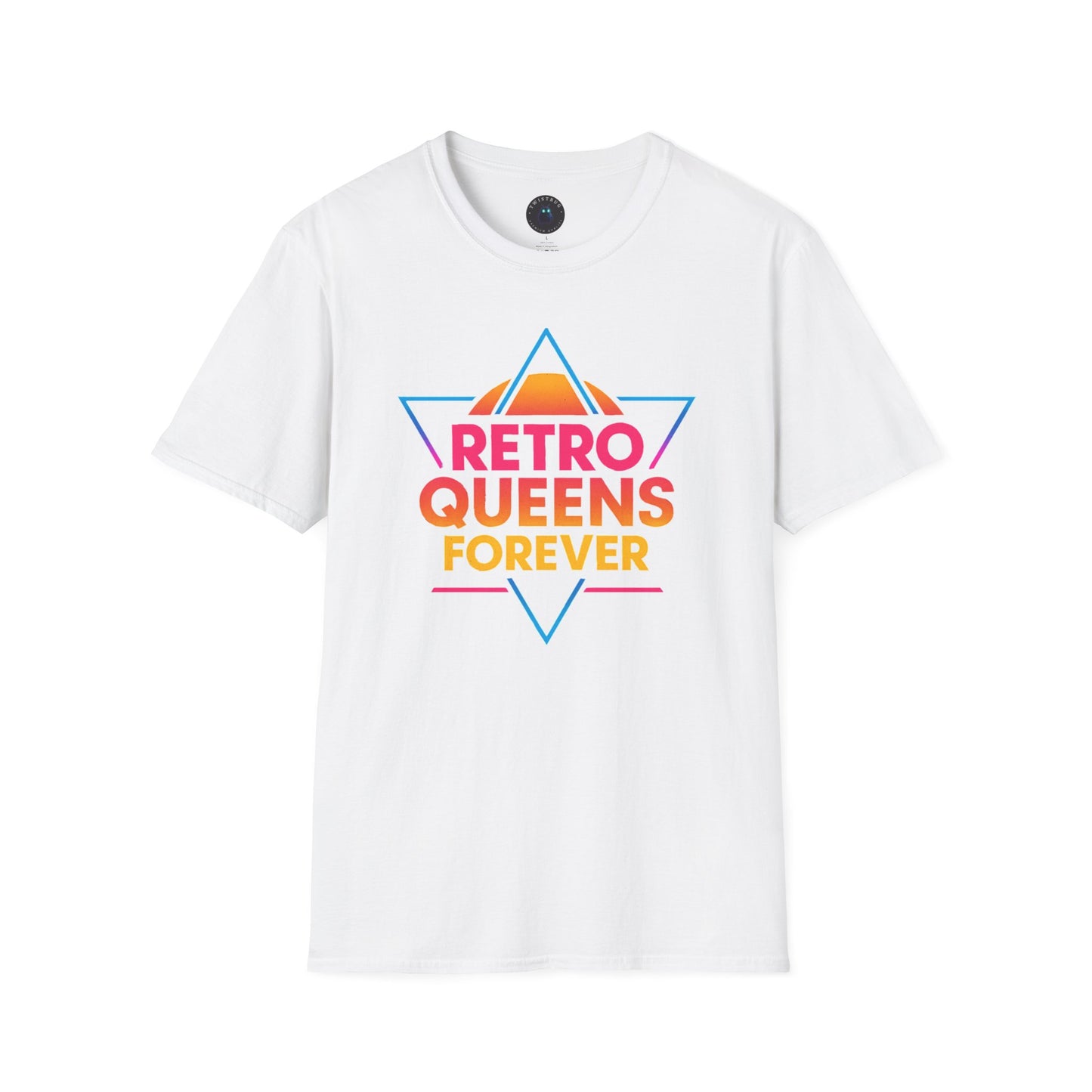 Retro Queens Forever T-Shirt – 80s Neon Triangle Badge Tee