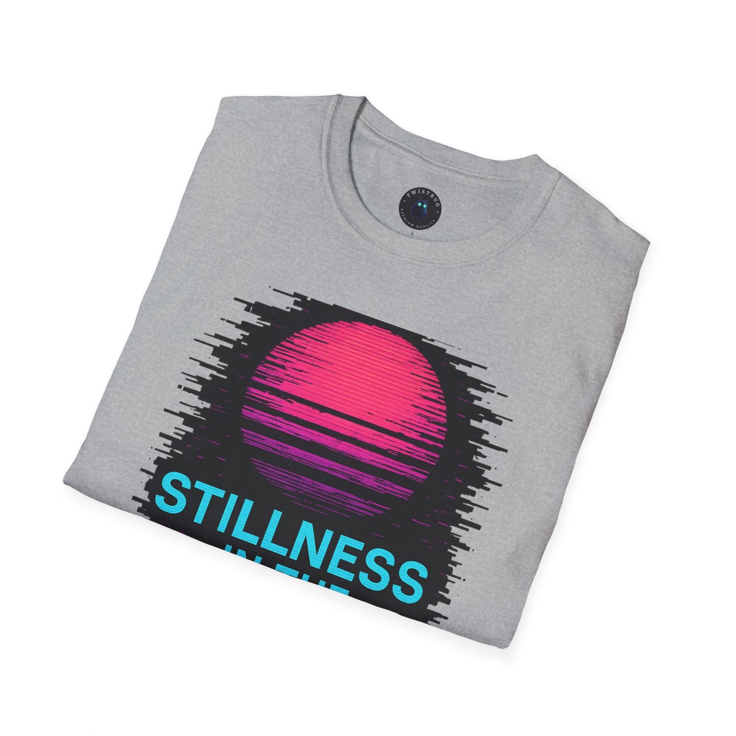 Stillness in the Static T-Shirt – Neon Glitch Sun Tee