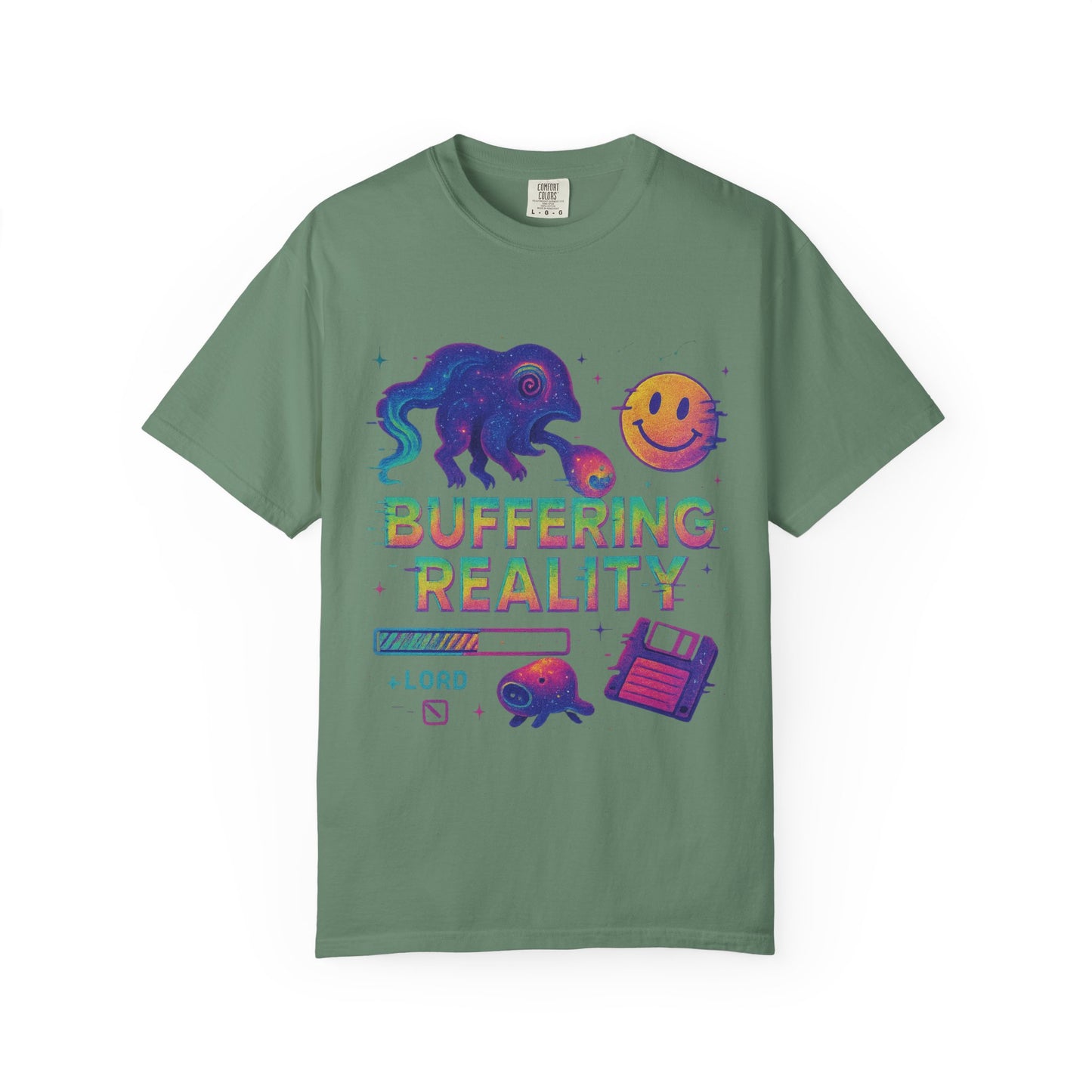 Buffering Reality T-Shirt – Trippy Cosmic Glitchcore Tee | Twistbug