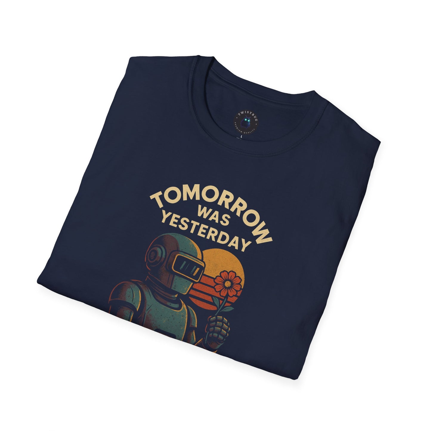 Tomorrow Was Yesterday Retro Robot Graphic Tee | Futuristic Vintage Aesthetic T-Shirt
