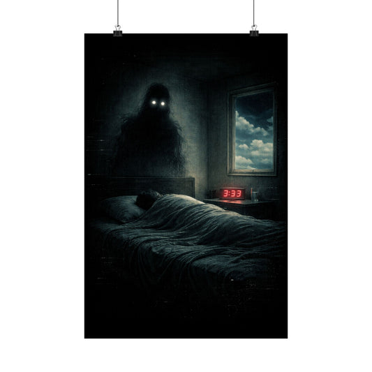 The 3:33 Watcher – Liminal Horror Wall Art