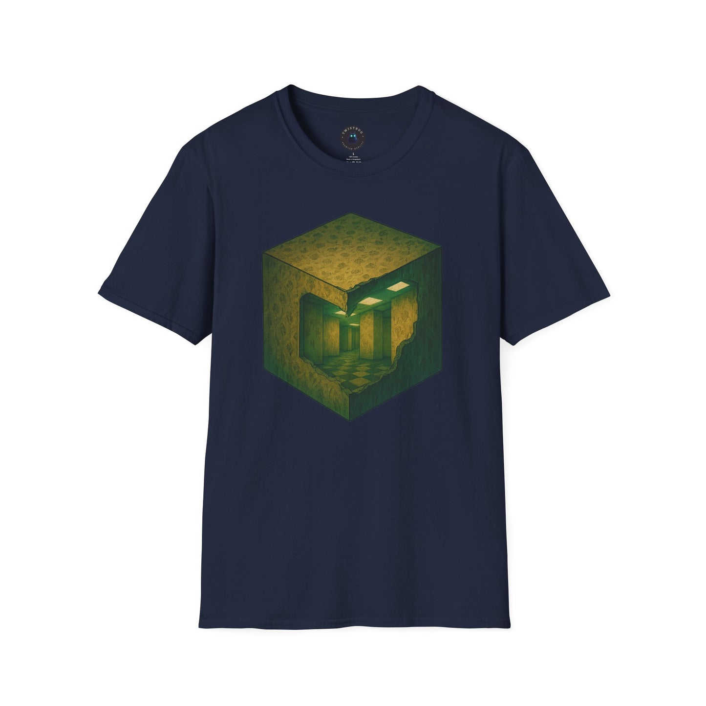 Liminal Cube T-Shirt – Backrooms Hallway Illusion Tee
