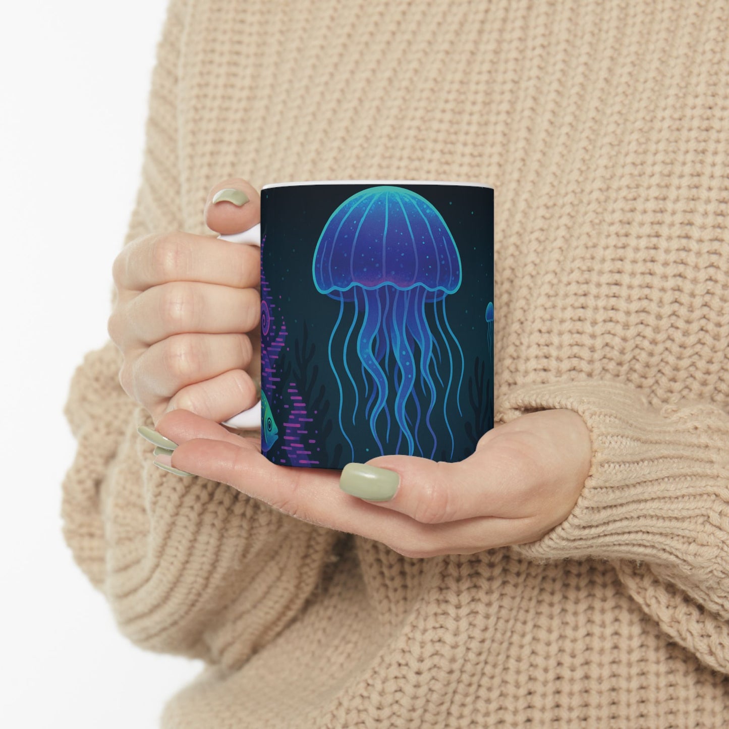 Colorful Jellyfish Ceramic Mug - 11oz & 15oz Ocean Vibe Drinkware