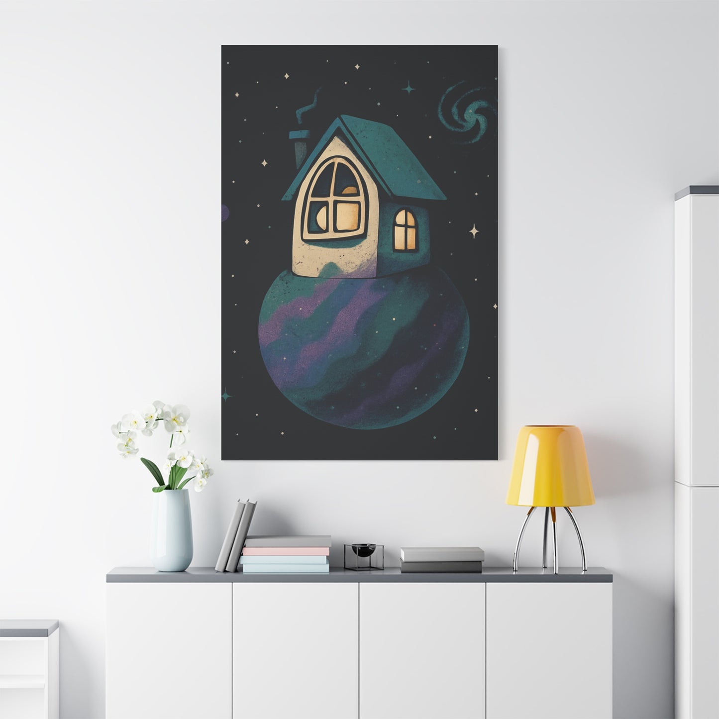 Whimsical Home Canvas Art - Starry Night Wall Decor