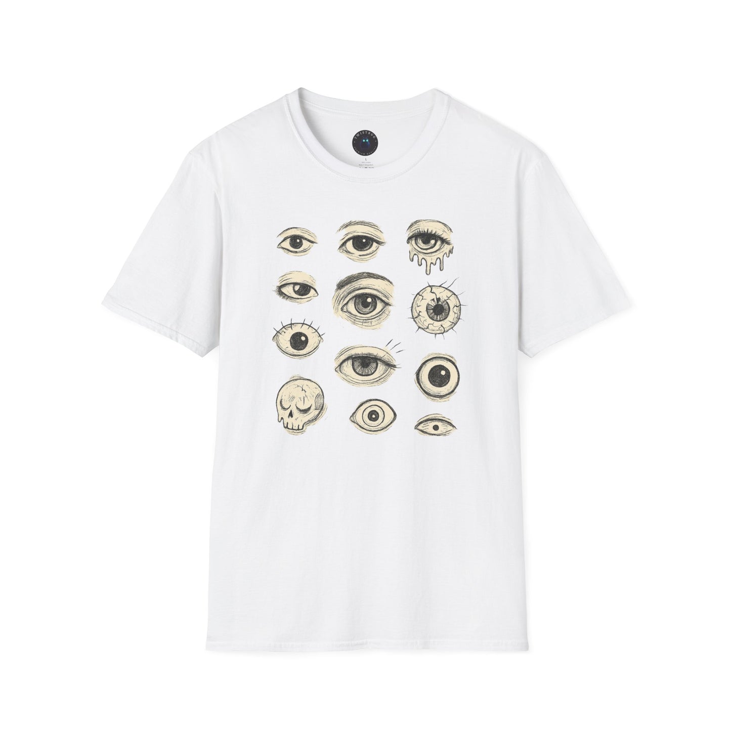 All Eyes Graphic T-Shirt – Surreal Horror Eyeball Sketch Tee