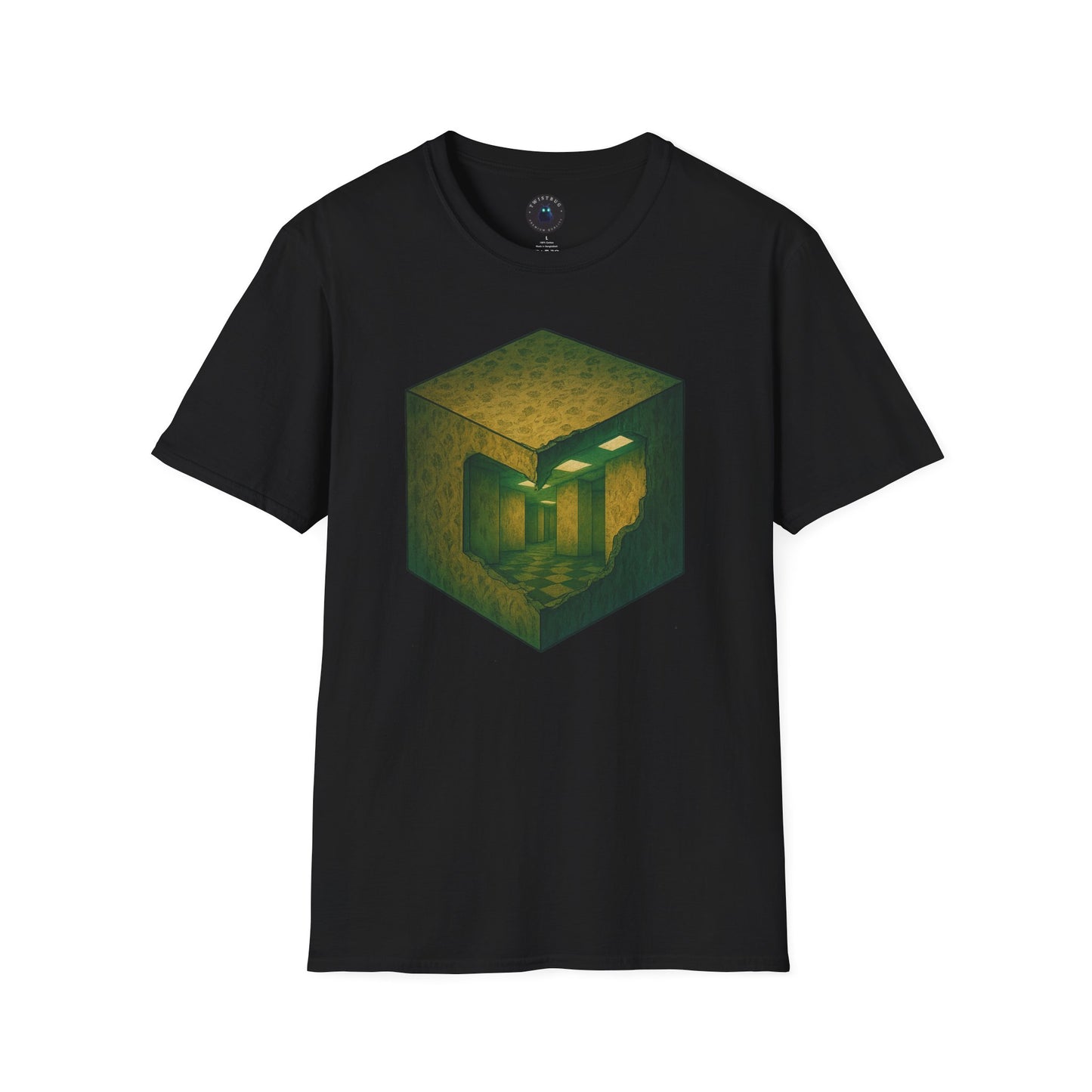 Liminal Cube T-Shirt – Backrooms Hallway Illusion Tee