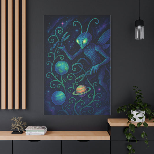 Mystical Space Moth Canvas Wall Art - Vibrant Alien-Inspired Décor