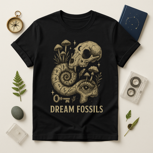 Dream Fossils Tee — Skeleton Psyche
