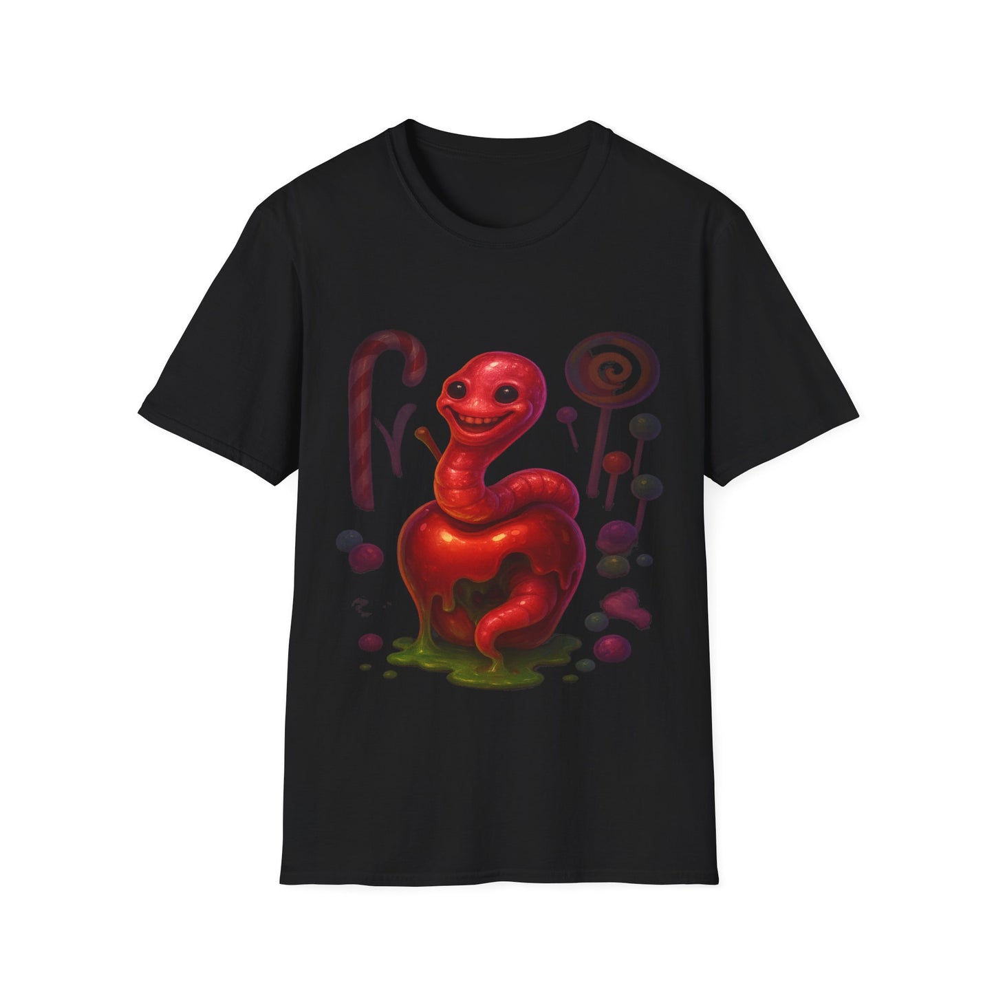 Whimsical Candy Monster Unisex Softstyle T-Shirt - Fun Graphic Tee Adults